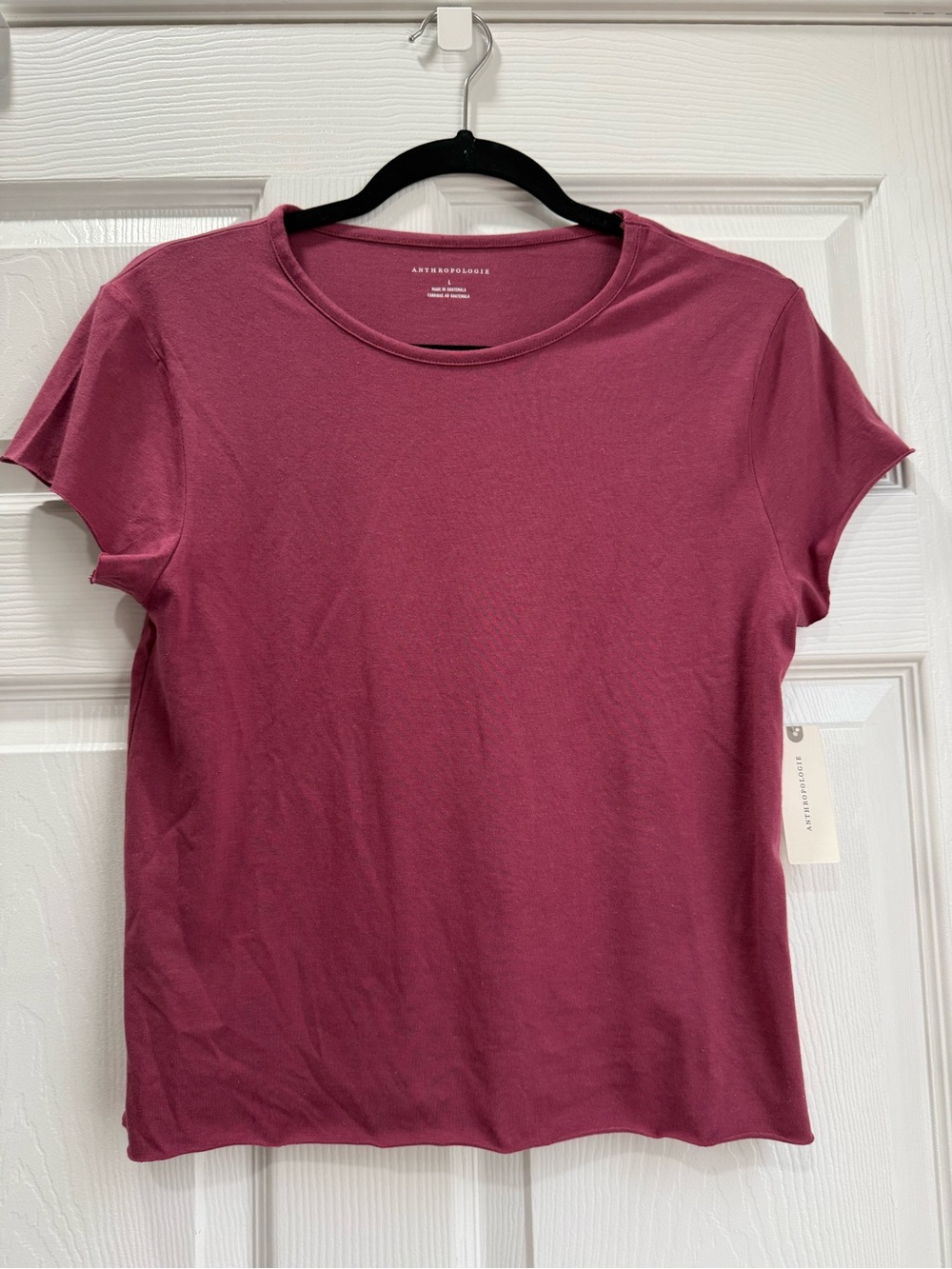 Anthropologie Women's Crewneck Raw Hem Tee